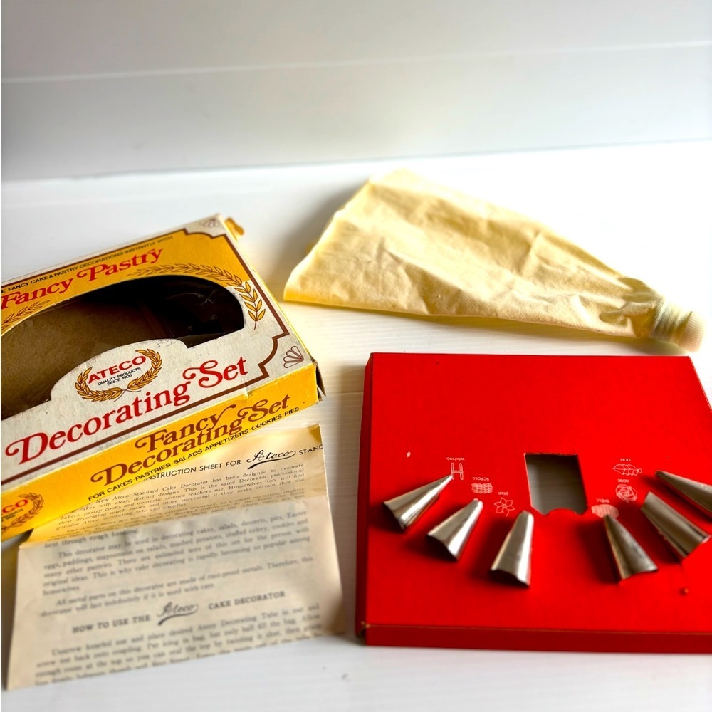 Ateco Cake Pastry Decorating Set Vintage 6 Designs